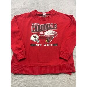 NFL Teens Arizona Cardinals‎ Red Ribbed Pullover Sweatshirt Kids XL 15/17
